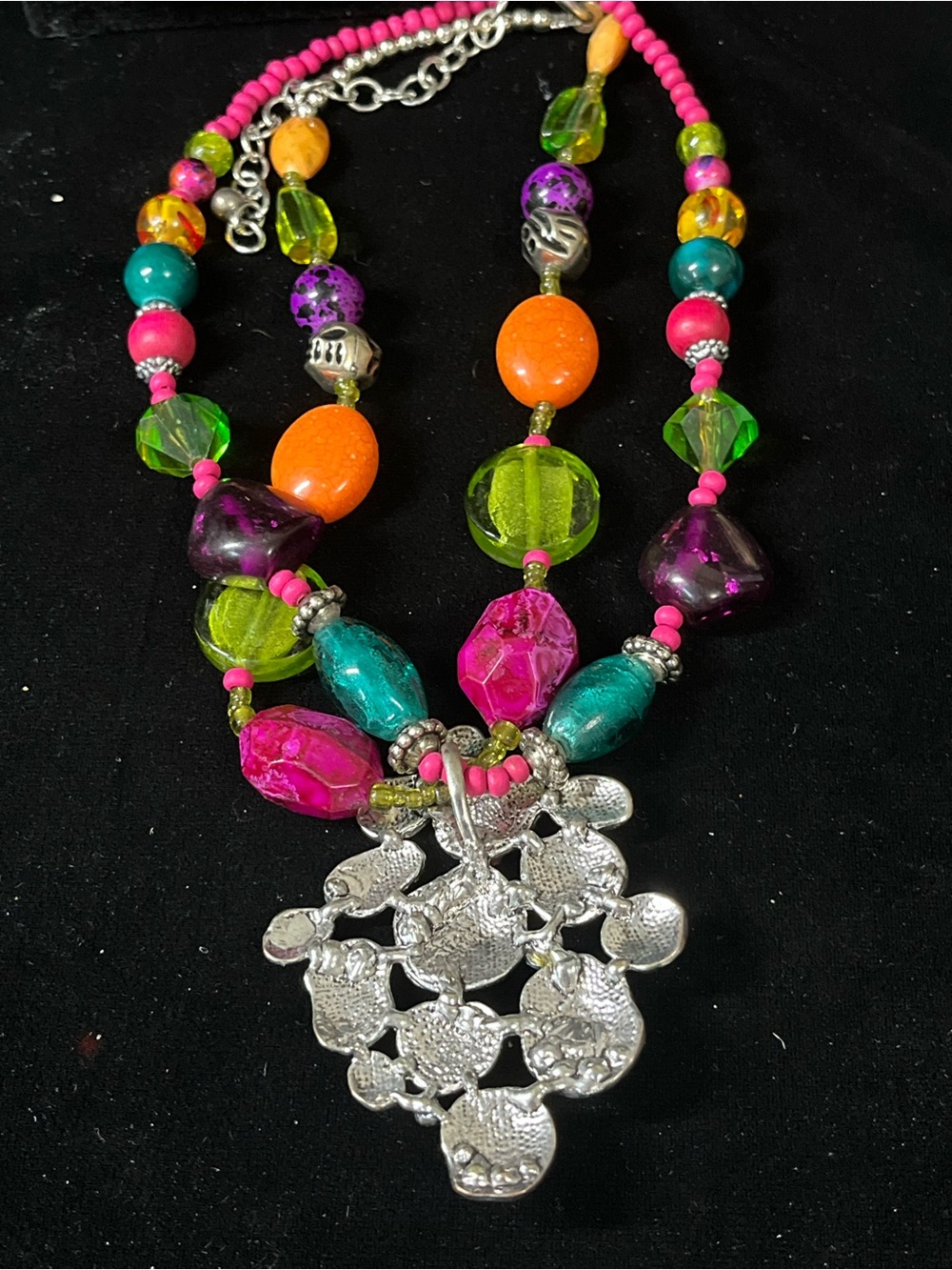Treska Bohemian Mixed Bead Double Strand Necklace 1761 - Picture 7 of 7